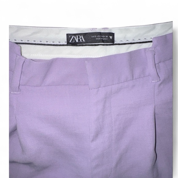ZARA Lilac Wide Leg High Waist Trousers Women’s Sz S Tailored Dress Pants - Picture 4 of 11